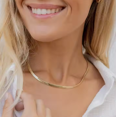 Flat Herringbone Chain Necklace