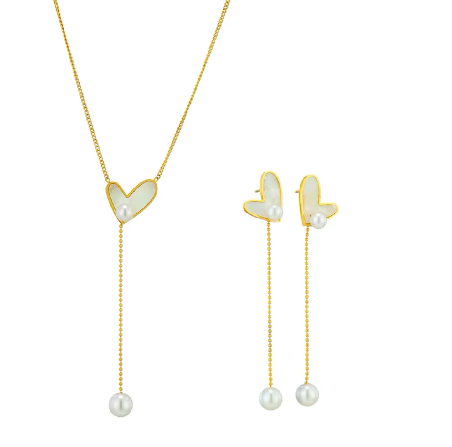 Heart of Pearl Drop Necklace