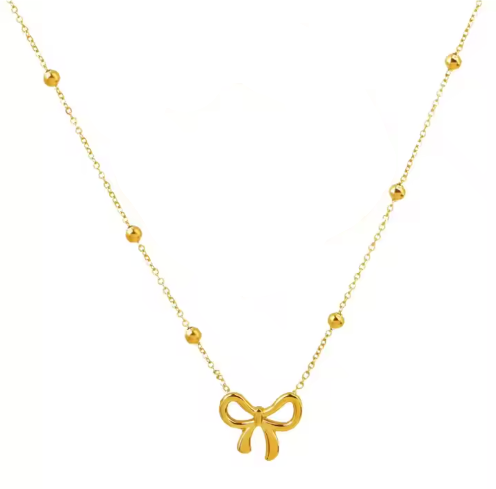 Chic Flat Bow Necklace