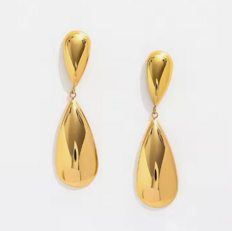 Golden Teardrop Luxe Studs