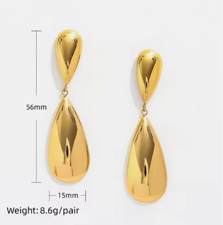 Golden Teardrop Luxe Studs