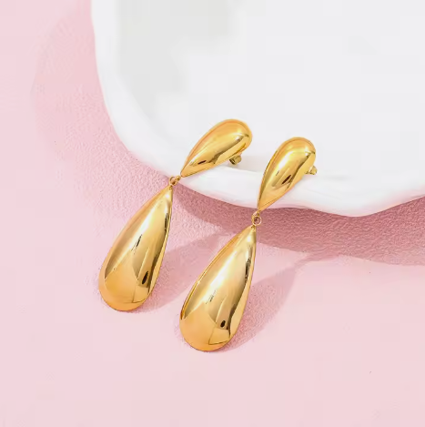 Golden Teardrop Luxe Studs