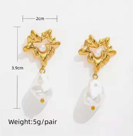 Pearl Charm Studs