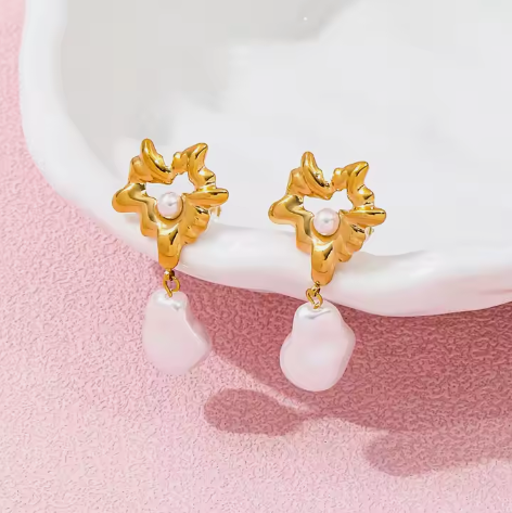 Pearl Charm Studs