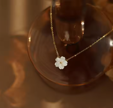 Freshwater Pearl Shell Sakura Necklace