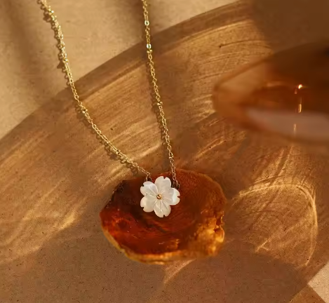 Freshwater Pearl Shell Sakura Necklace