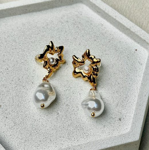 Pearl Charm Studs