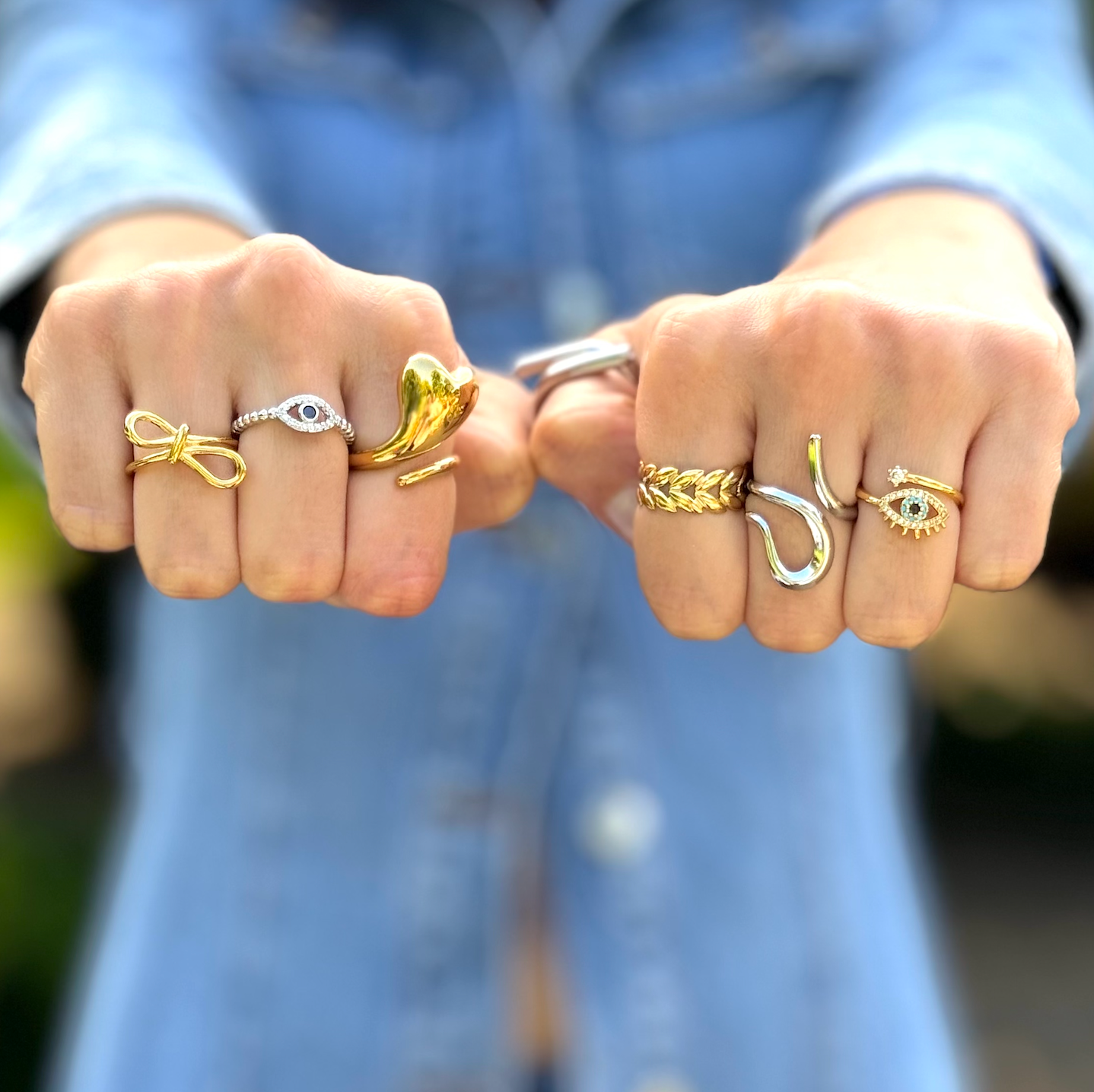 Azure Evil Eye Ring