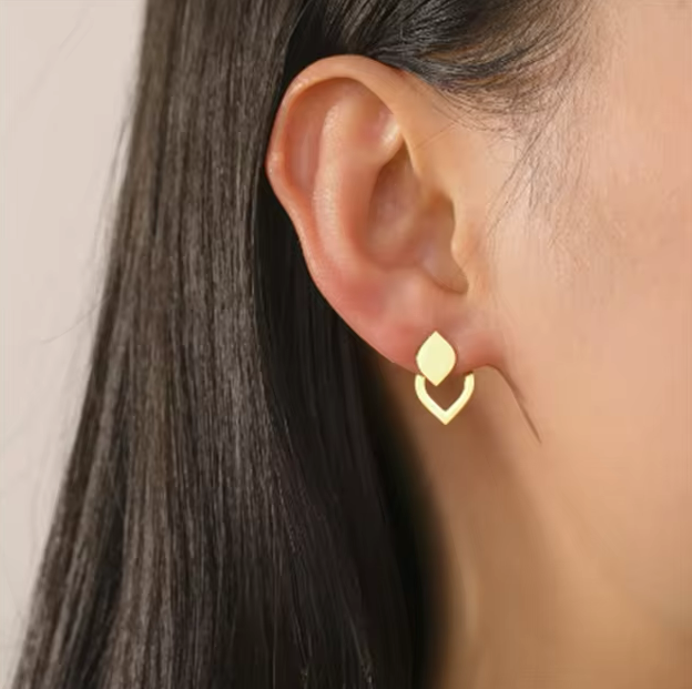 Geometric Ear Jacket Studs