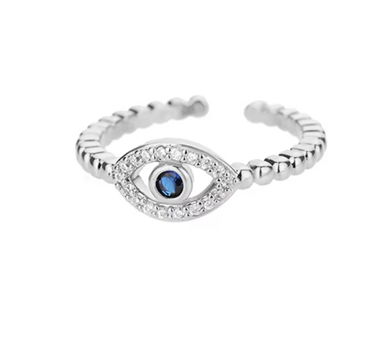 Azure Evil Eye Ring