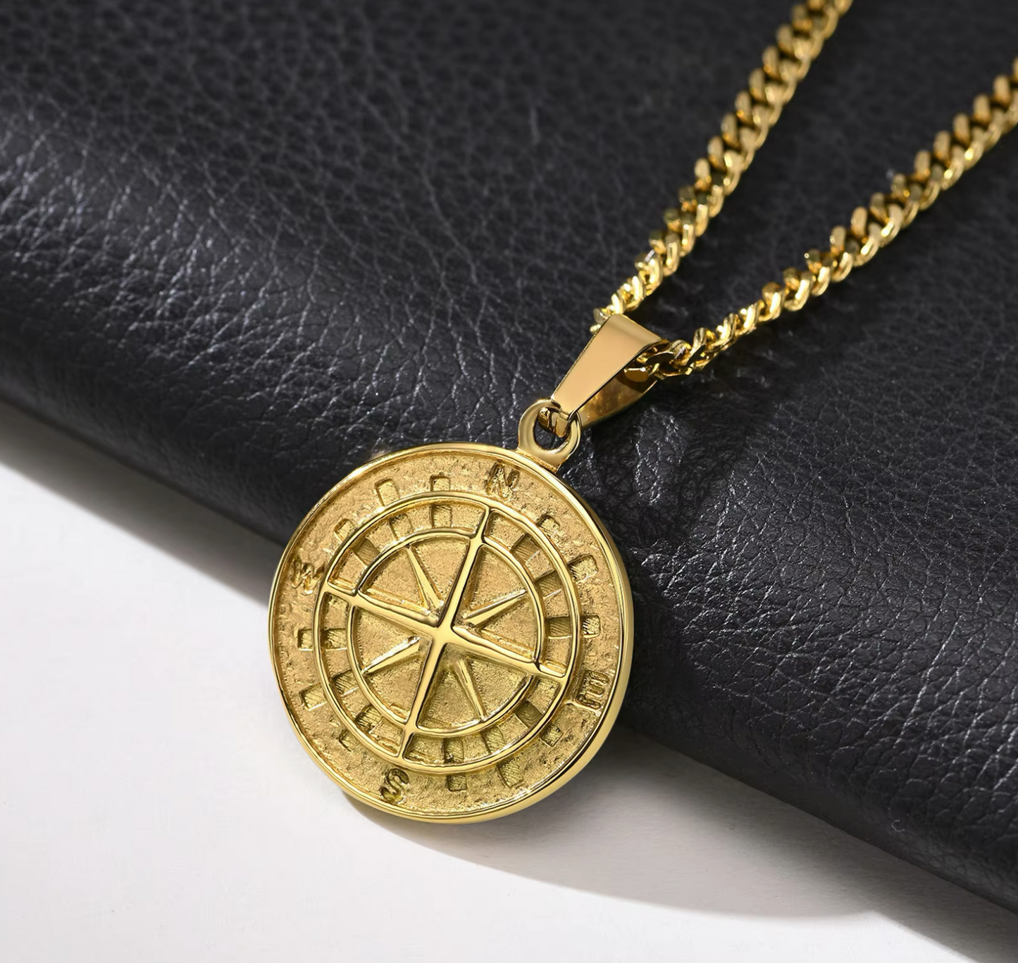 Steel Compass Necklace