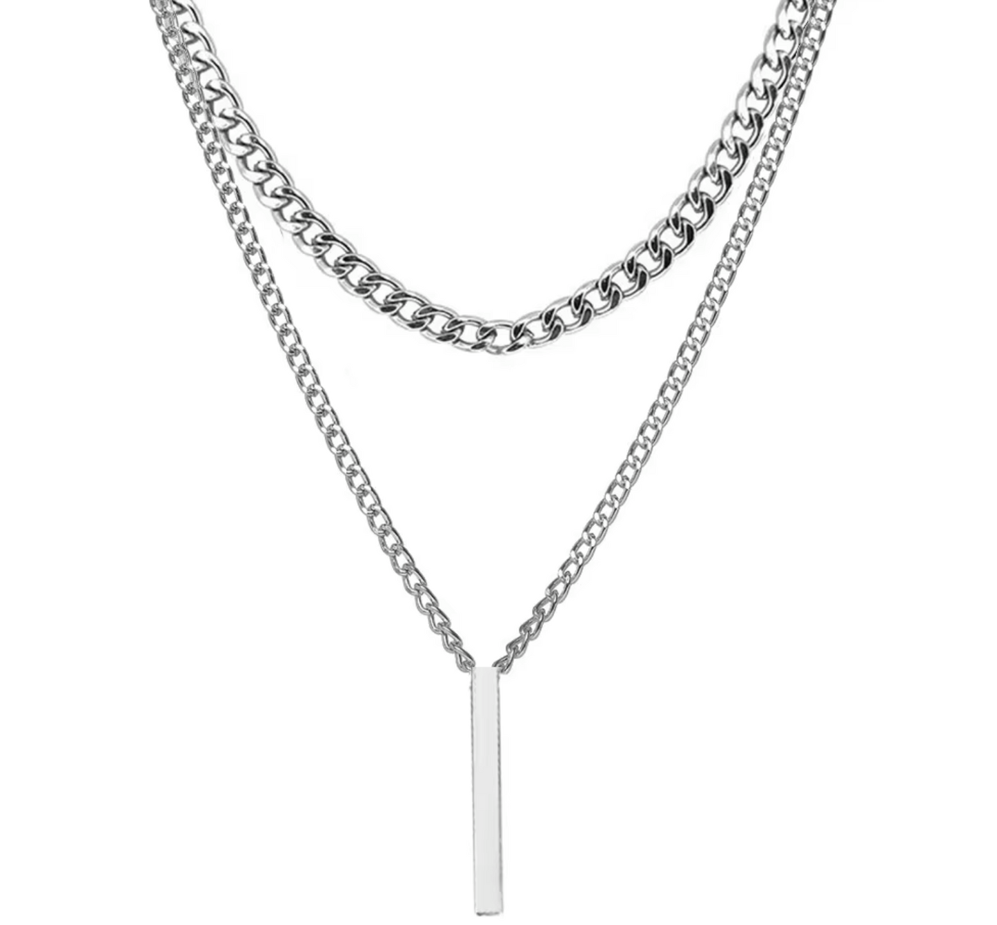 Solid Bar Duo Necklace